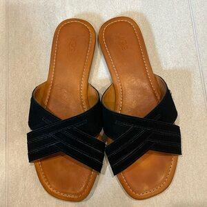 Ugg black suede crossover sandals
